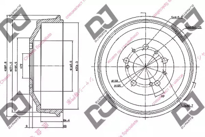 Тормозный барабан DJ PARTS BR1037